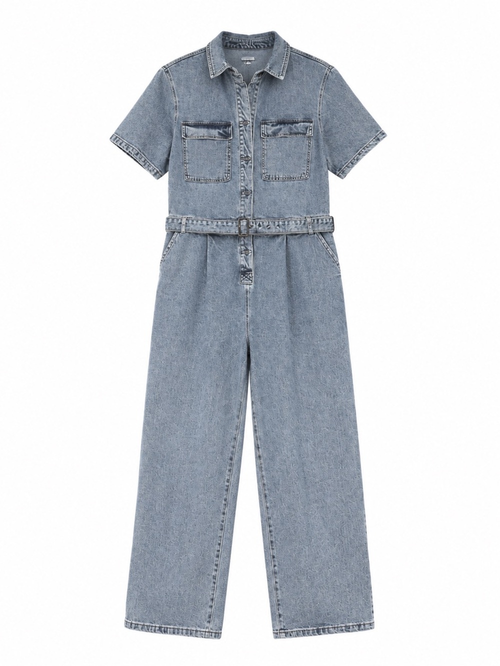 NWT Steve Madden Denim Utility Jumpsuit XL Wide Leg Belted Boilersuit $119